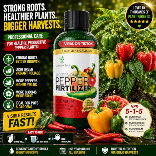 Leaves & Soul Pepper Fertilizer Liquid Pepper Plant Food 5-1-5 Formula 8 oz Alternate view