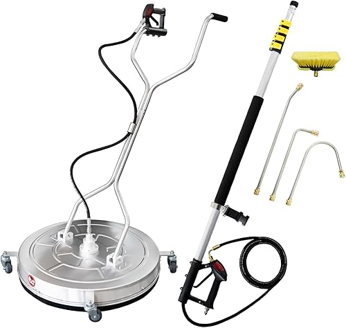 janz Limpiador de superficies Pro de 30 pulgadas y varita telescópica de 24 pies
