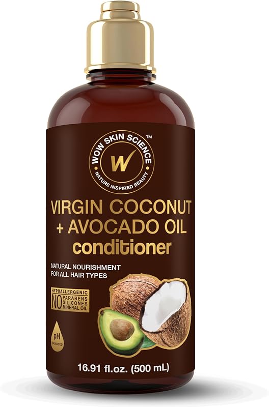 WOW Hair Conditioner - Coconut & Avocado Oil - Restore Dry, Damaged Hair - Increase Gloss - Reduce Split Ends, Frizz - Sulfate, Silicones, Paraben Free - All Hair Types, Adults & Children - 500 mL