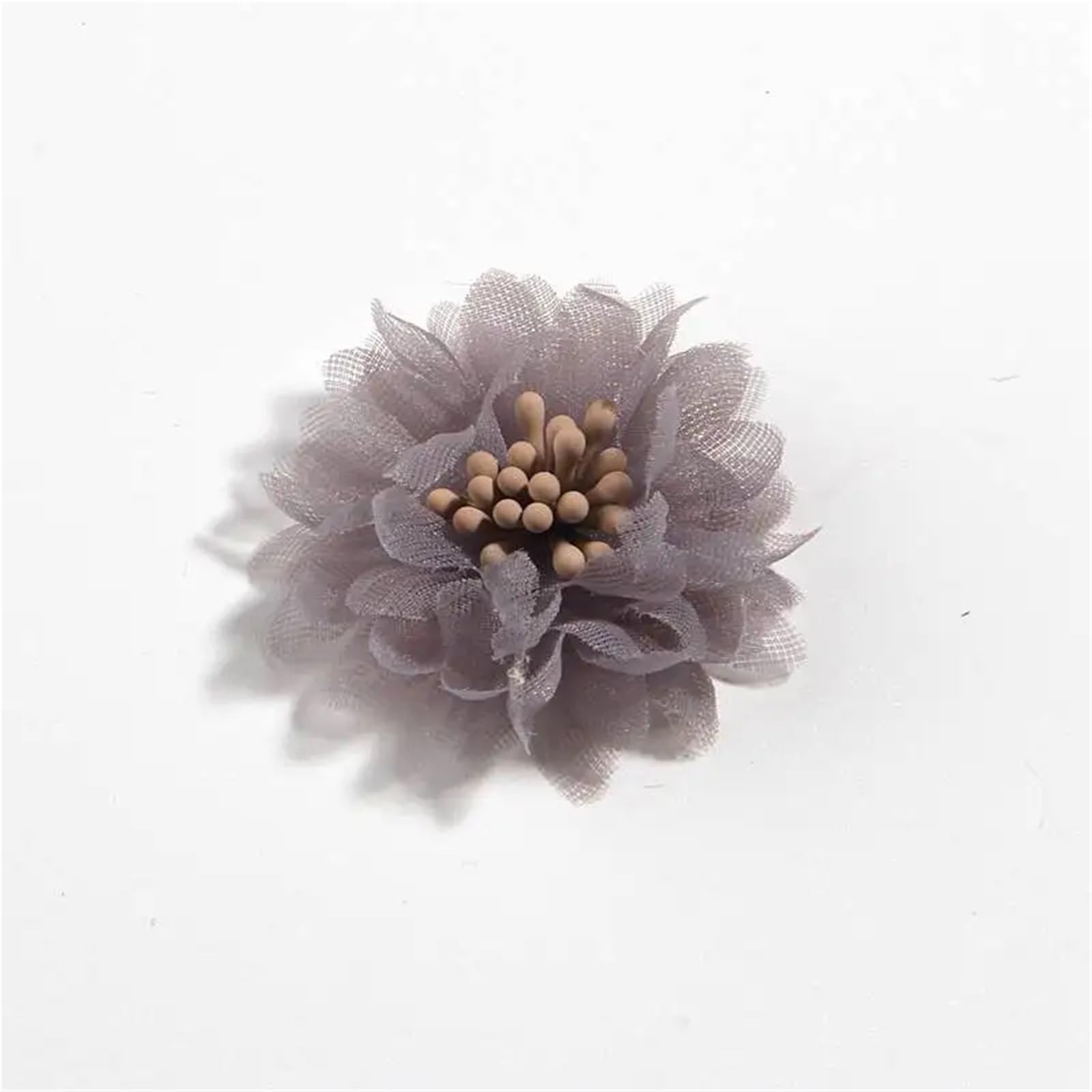 MDSRFGN Fabric Flowers 10PCS 4CM 1.5" Artificial Fabric Flower For Dress Wedding Bouquet Jewelry Brooch Production Clothing Making(Grey)