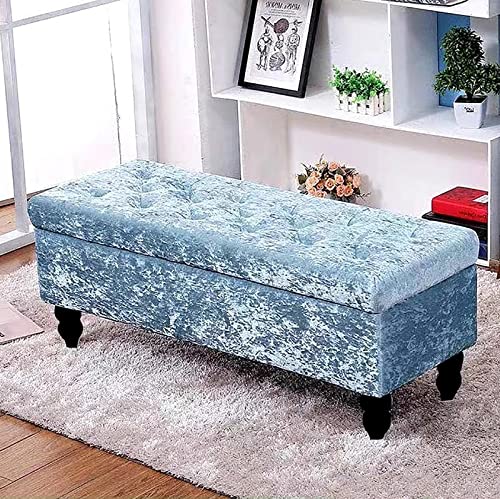 Banc ottoman de rangement en velours pour créer une atmosphère chaleureuse