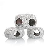 BEGONDIS Aquarium Rock Cave Hideaway for Fish and Aquatic Pets, Breeding Shelter Decoration, Ceramic Fish Tank Ornaments, Decor Stone for Betta (Style-4)