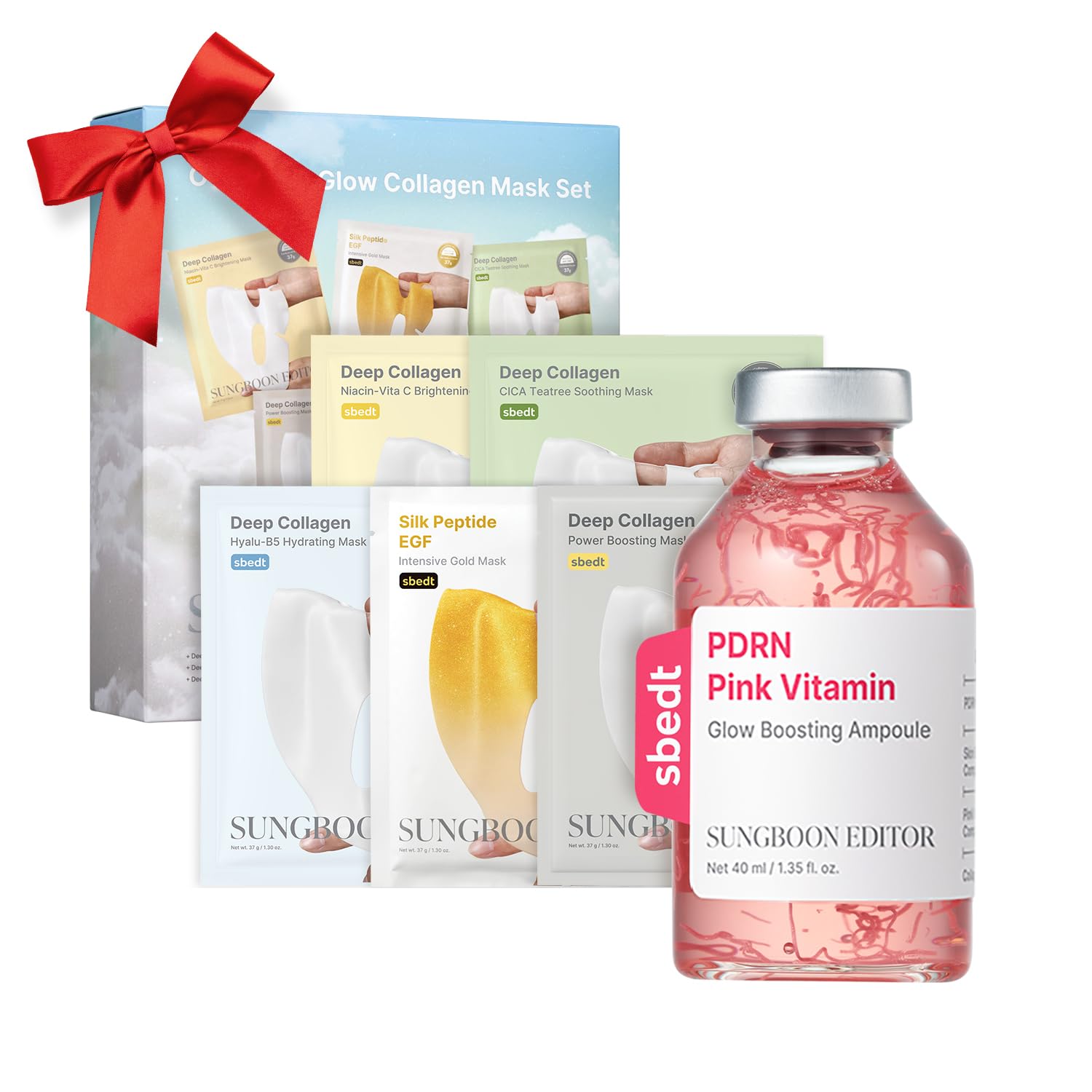 SUNGBOON EDITOR Overnight Glow & Plump Duo Set, Overnight Glow Set + PDRN Ampoule, Korean Skincare, Gift Set for Women