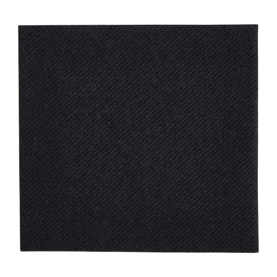 Fiesta Lot de 2400 serviettes de table recyclables noires Airlaid pliage 1/4 24 x 24 cm