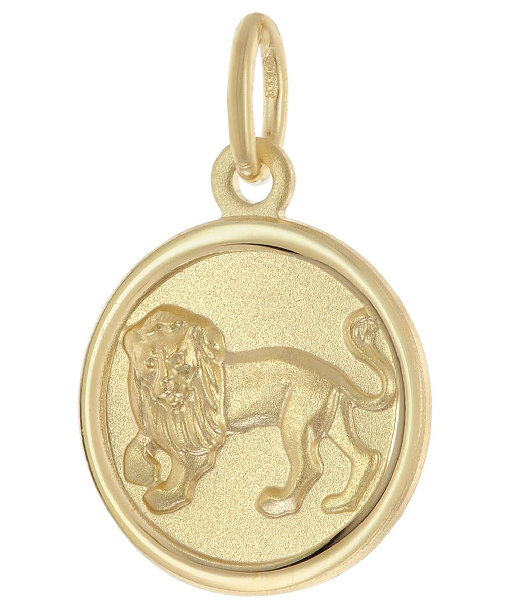 trendor Kinder Sternzeichen Löwe Gold 333 mit vergoldeter Kette 28468-08