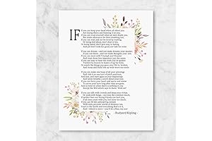 Poem Art Print - IF - Nice Poem - Inspiring Motivational Poem