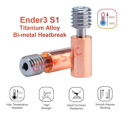 Miniatura 2 de 2 piezas Sprite Extrusora Pro Bi-Metal Heatbreak, cobre + aleación de titanio, compatible con Ender 3 V3 SES1S1 ProS1 PlusCR10 Smart ProSermoon