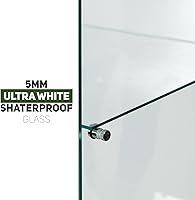 Vista 5 de Beauty4U Glass Display Cabinet with 4 Shelves, Curio Cabinets for Living Room, Bedroom, Office, Black Floor Standing Glass Bookshelf, Quick Negro