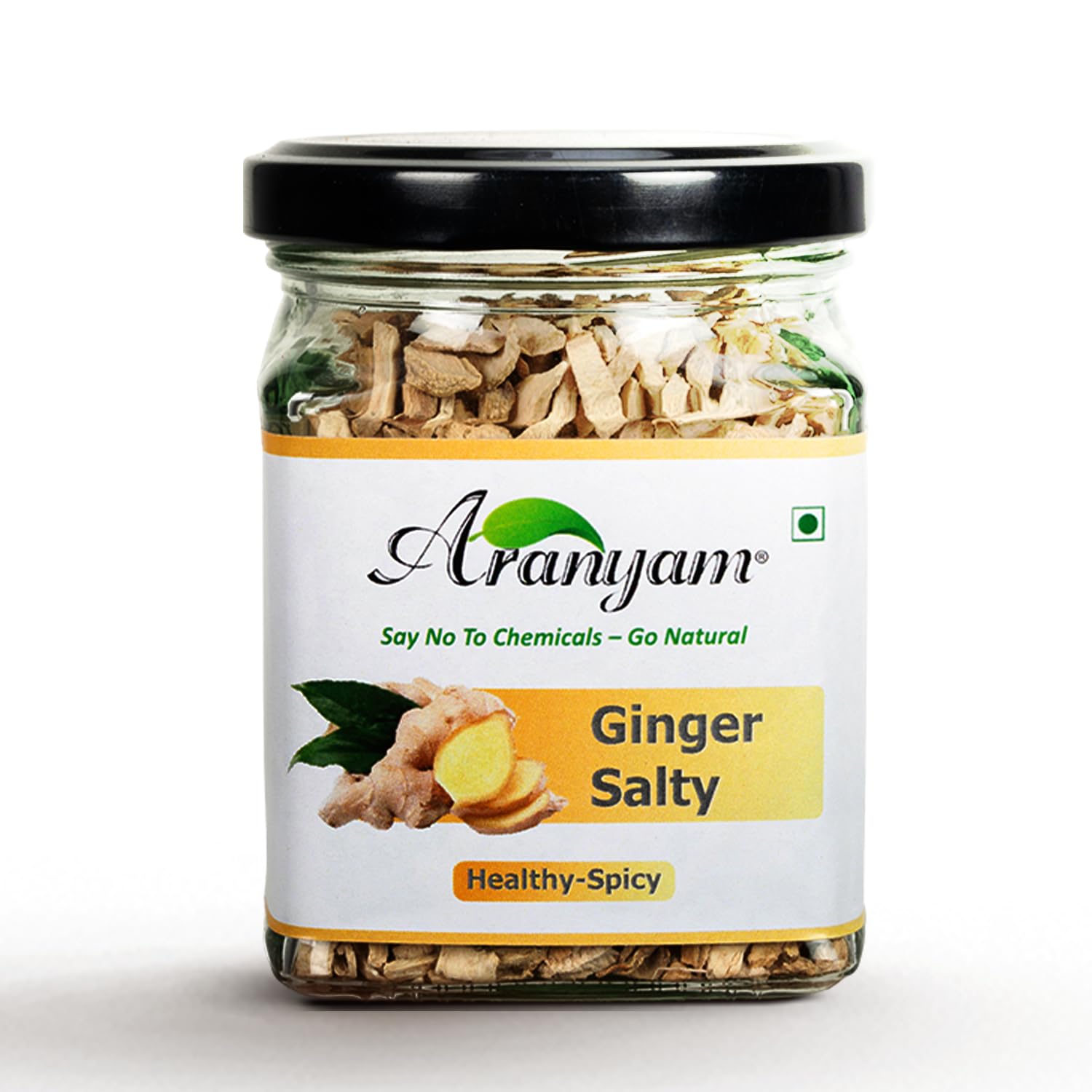 Aranyam Salted Ginger Candy - Salty & Spicy Adrak Chews for Digestion | Sun Dried Ginger Candy for Nausea Relief & Immunity Boost - No Additives (50 Grams)