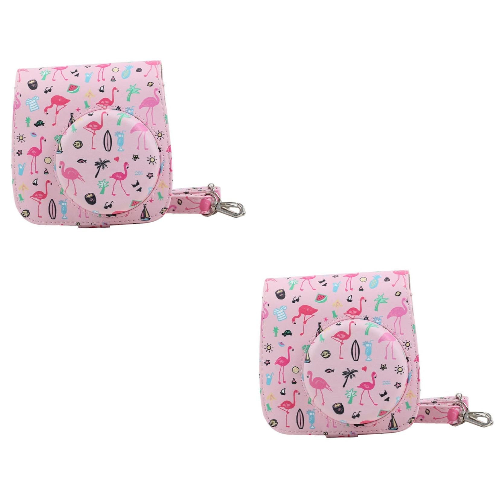 HOMSFOU 2pezzi Borsa Protettiva Pu Fotocamera Istantanea Con Tracolla Design Elegante e Facile Da Pulire Compatibile Con Mini e Rosa