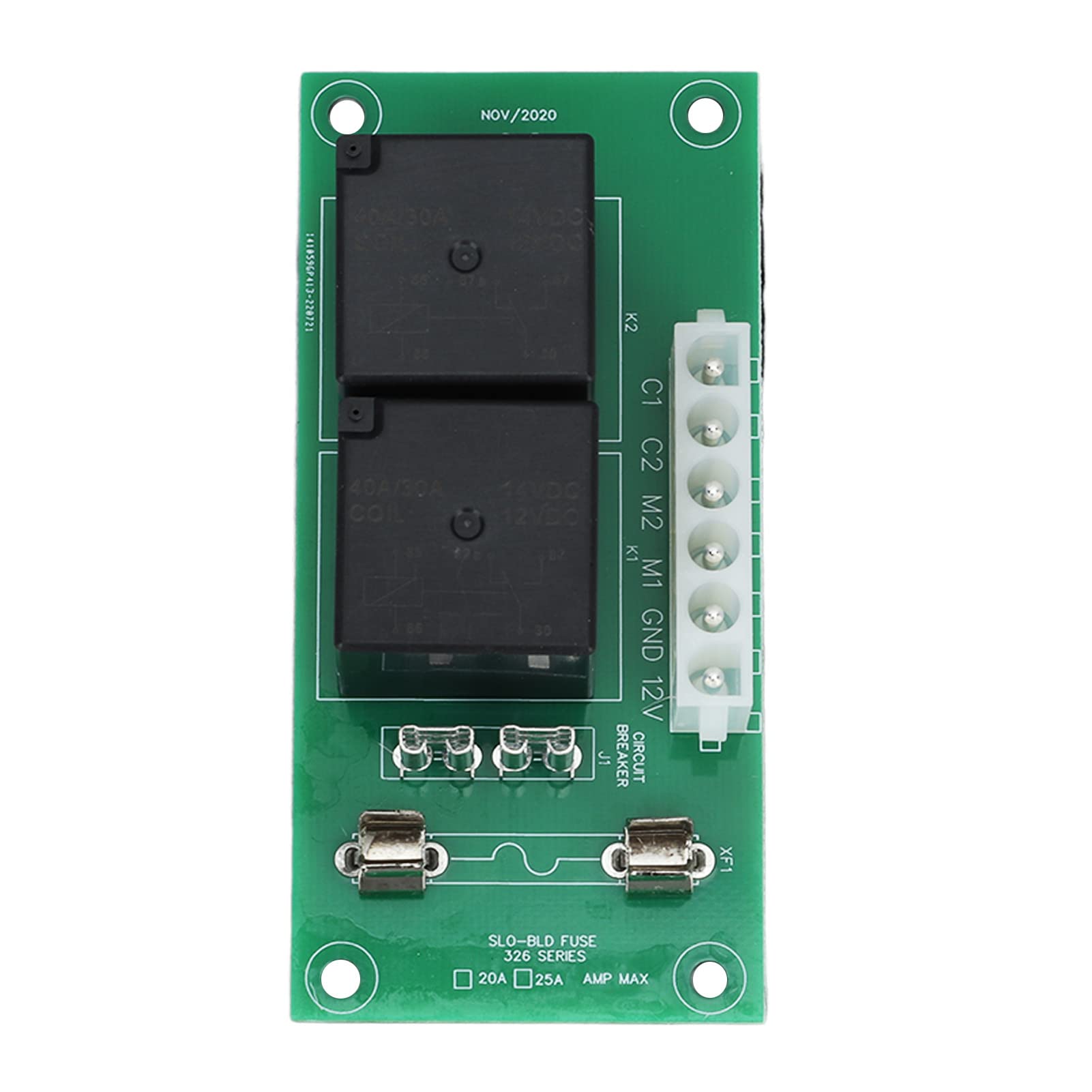 Tablero de control de relé de engranaje de alimentación de 12 V RV 14 1130 Fusible de alto rendimiento de 20 amperios deslizable de metal ABS resistente reemplazo para Fleetwood