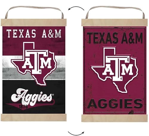 KH Sports Fan Reversible Banner Sign Retro Multi Color Texas A&M Aggies