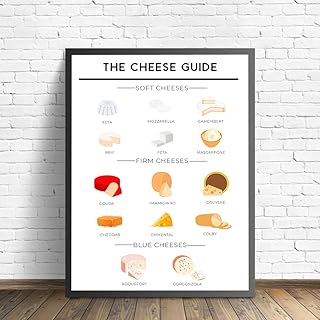 Sfwarmart The Cheese Guide Posters and Prints Food Wall Art Canvas Painting Wall Pictures for Kitchen Room Art Wall Decor 12x16inchx1pcs unframed