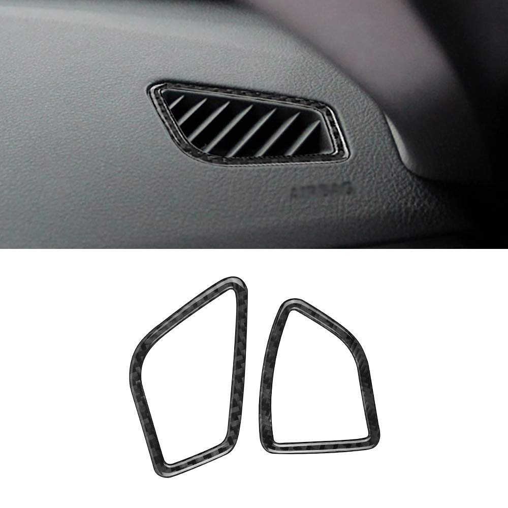 ramuel Compatible with Interior Carbon Fiber Dashboard Air Vent Trims Wind Outlet Decoration Stickers for BMW 3 4 Series GT F30 F32 F34 2013 2014 2015 2016 2017 (2Pcs Black