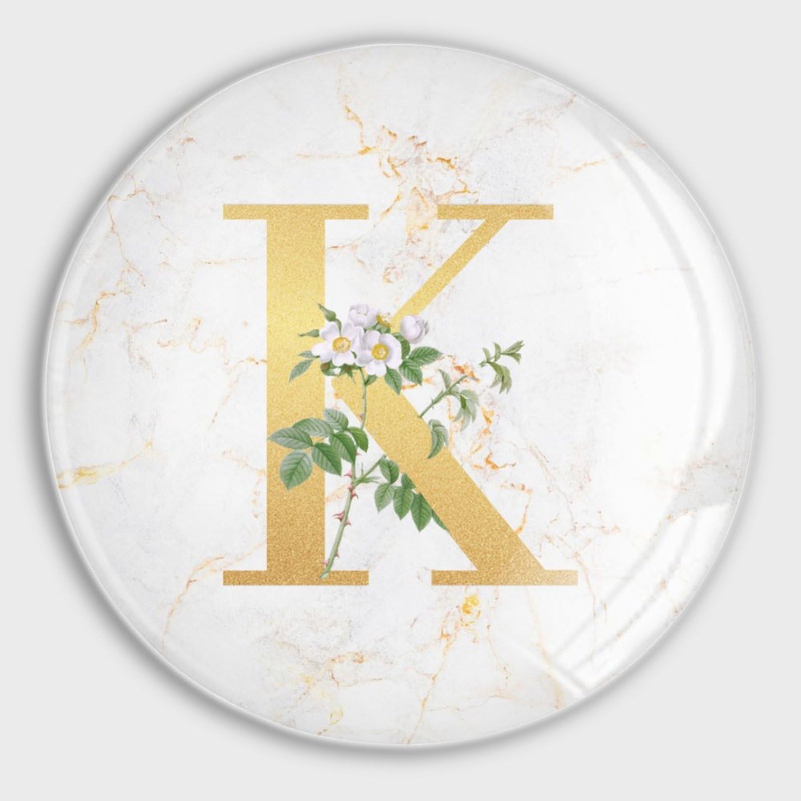 Monogramm Initiale K Magnete Kühlschrank Magnetische Whiteboard für Kühlschrank Alphabet Weiß Blumen Glas Kleine Magnete Familie Inital Dekorative Magnete für Whiteboard Magnete 4 Stück