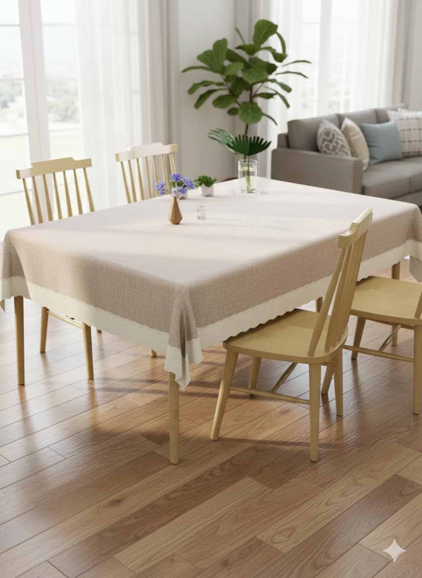 CASA-NEST Rectangular Anti-Slip PVC Solid Plain White Lace (40x60 inch) 4 Seater Centre Table Cover with Exclusive Backing material-Lavender-printed0001 (40X60, Lavender)