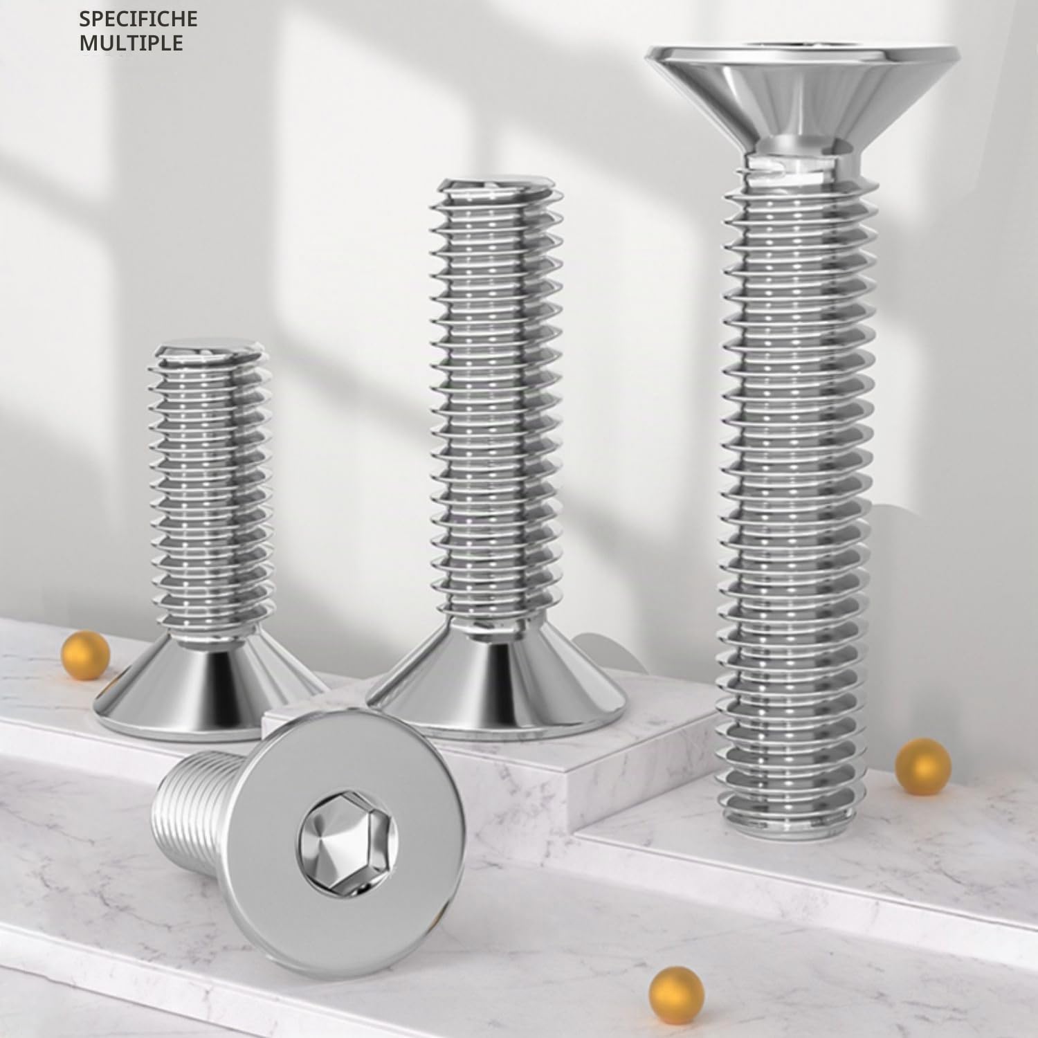 Drenky 50 Pezzi M3 X 10 mm Viti A Testa Svasata con Esagono Incassato Argento in Acciaio Inox A2 V2A Antiruggine Vite a Testa Svasata Norma DIN 7991 / ISO 10642 Filettatura Completa Bullone Meccanico