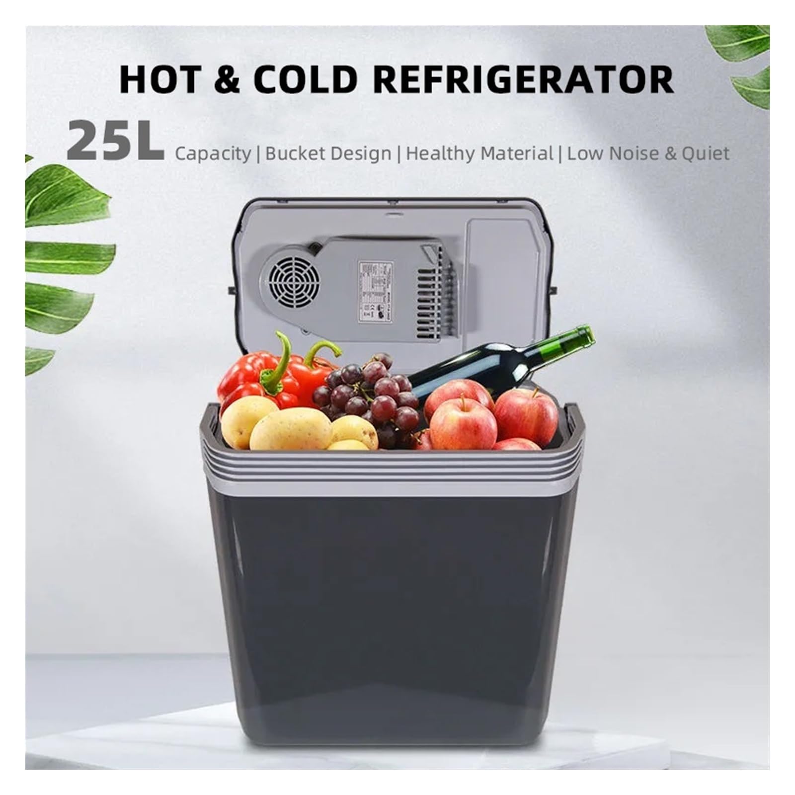 Refrigerador portátil de 25 l, 12 V, 240 V, Opcional, for Coche o Uso doméstico. Conserva Alimentos Frescos. Refrigerador Esencial for el Verano.(For cars12V)