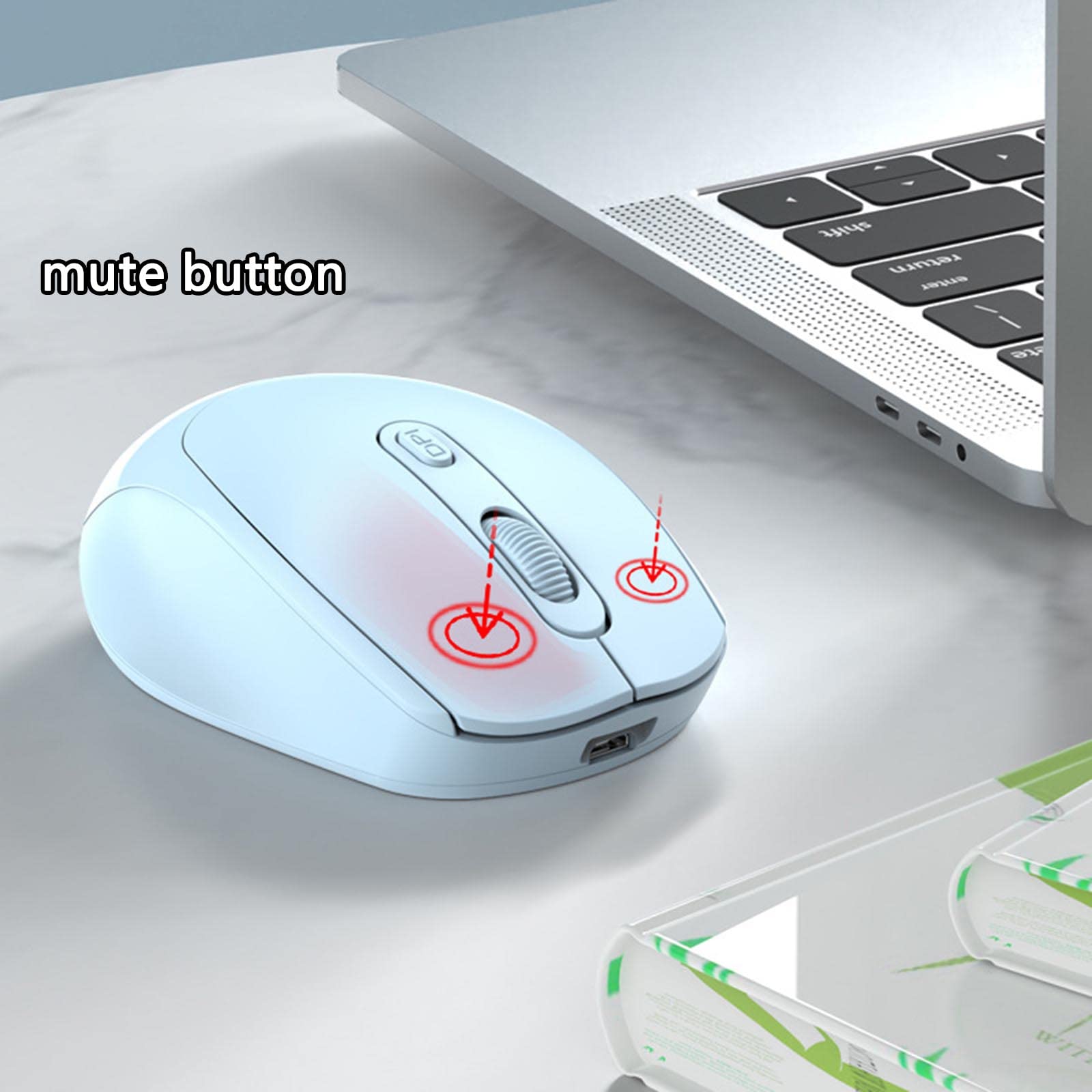 JUSHZ Bezprzewodowa mysz komputerowa do laptopa, gier, Bluetooth, ładowalne, ergonomiczne urządzenie wskazujące mysz, fotoelektryczna 2,4 GHz, podwójny tryb, regulacja DPI (101 x 63 x 35 mm, czarna)