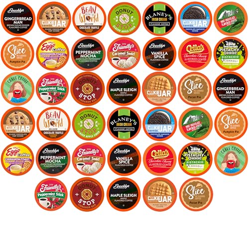 Two Rivers Coffee Sleigh All Day Holiday Coffee Pods Compatible with Keurig K Cup Brewers, Assorted Coffee Sampler, 40 Count (Pack of 1)