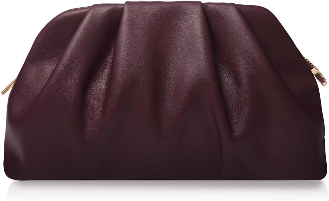 lovyoCoCo Clutch Purse for Women Soft Pleated PU Wedding Clutch, Elegant Evening Bag for Galas, Proms,Cocktail Parties