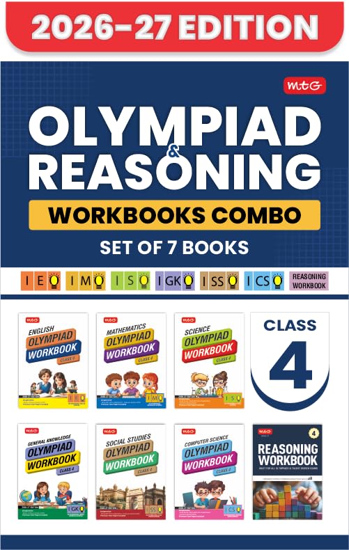 MTG ISO-IMO-IEO-ICSO-IGKO-ISSO Olympiad and Reasoning Workbook Class 4 (Set of 7) | MCQs, Quick Recap with Achievers Section - SOF Olympiad Books For 2026-27 Exam