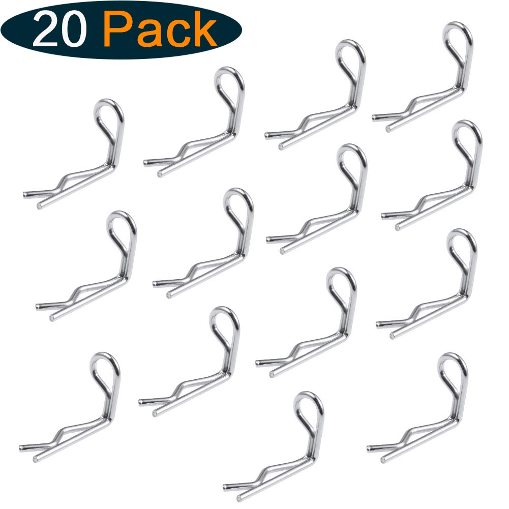 Clips De Carrosserie HPI Racing Argent - 28 Mm Long, Fil 1,5 Mm - Lot De 20 - Référence HPI6123 - Neuf Sous Emballage