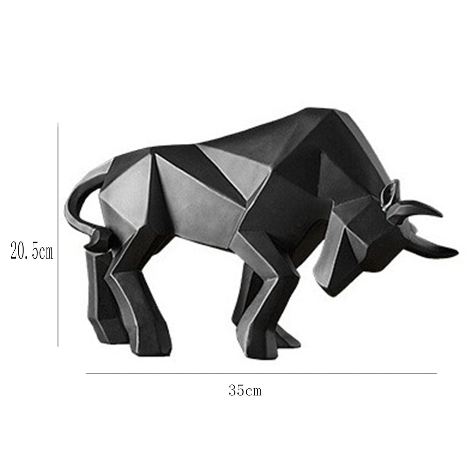 Statue géométrique taureau - Sculpture abstraite en résine pour décoration moderne de la maison, cadeau de bureau, figurine animale, design élégant, ornement unique