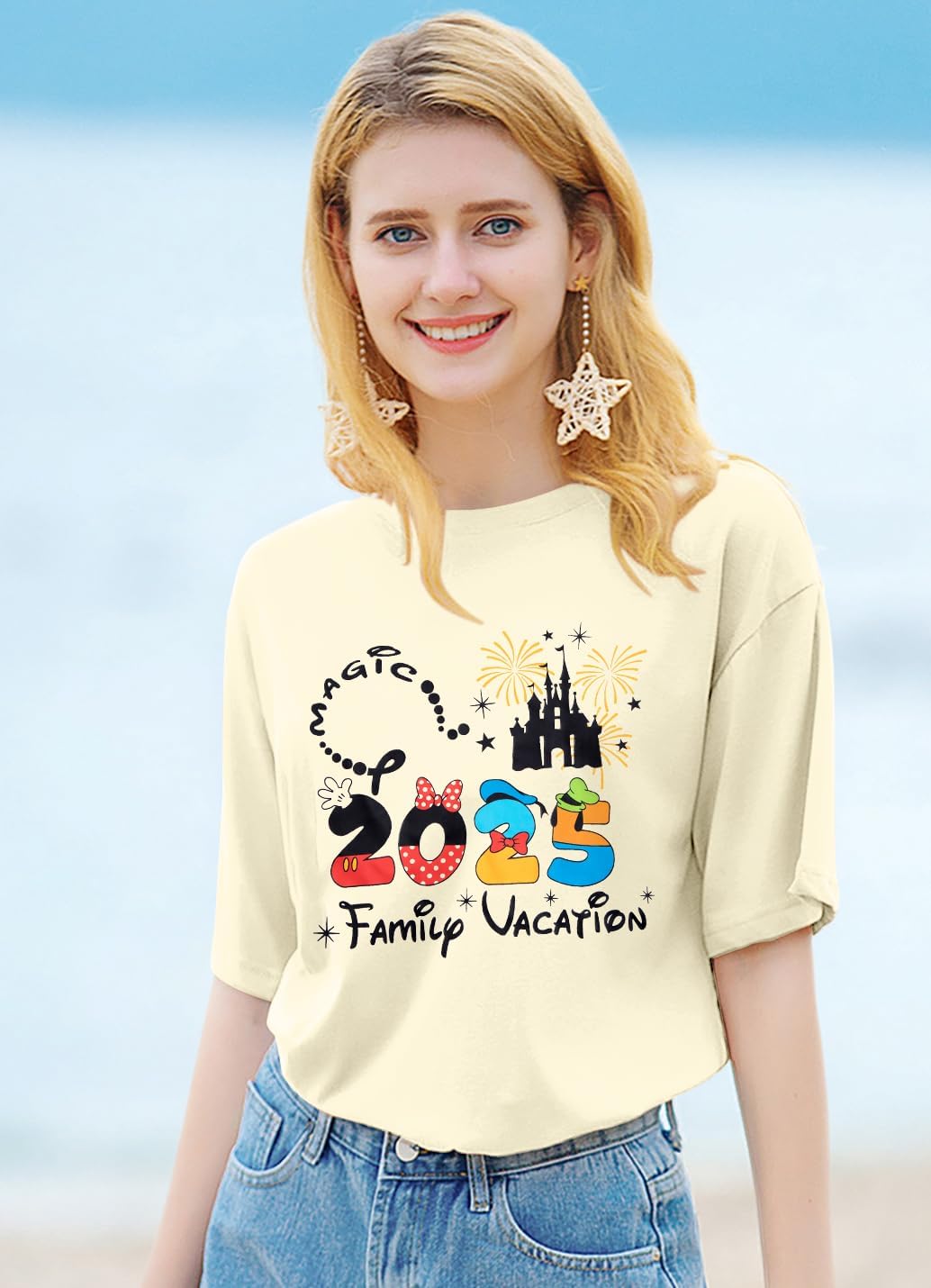 Christmas Shirts for Family Merry and Bright T-Shirt Family Matching Outfits Casual Xmas Holiday Short Sleeve Tops - Image 2