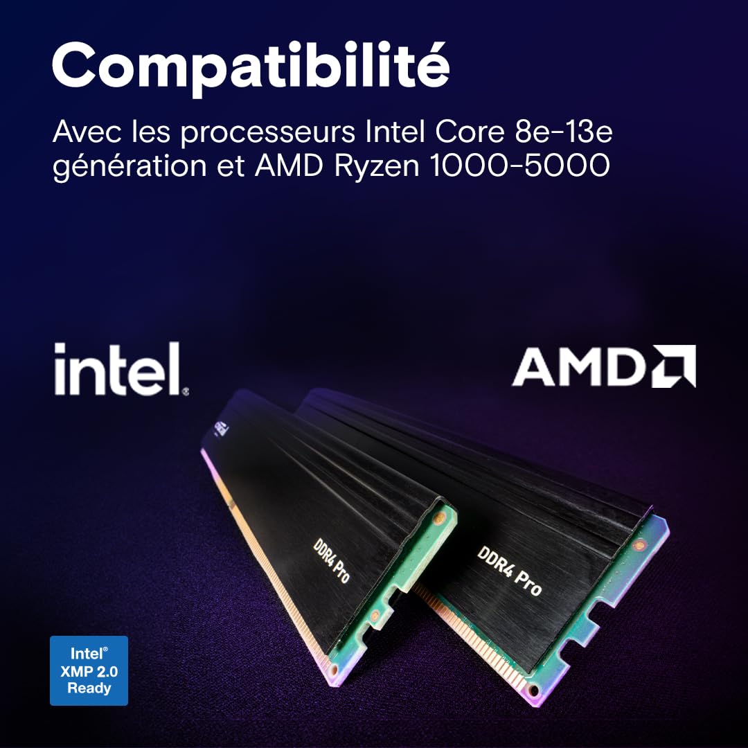 Crucial Pro RAM DDR4 64GB Kit (2x32GB) 3200MHz, Intel XMP 2.0, PC