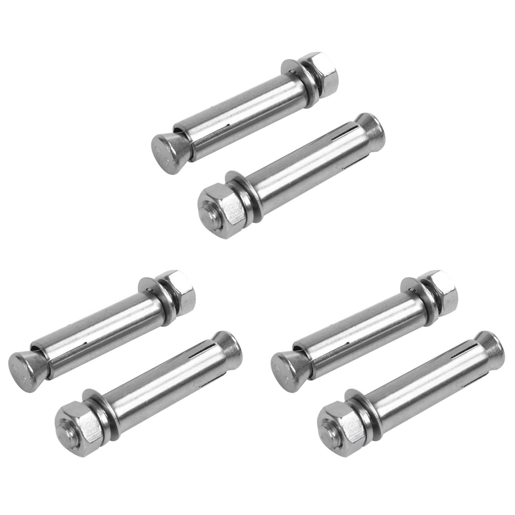 Jnchdghwa Men's Silver 6Pcs M8x60mm Wall Concrete Brick Expansion Screws Closed Hook Anchor Bolts