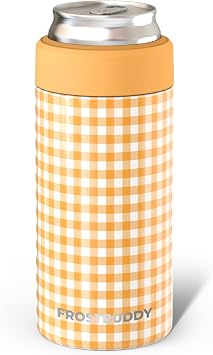 Frost Buddy Universal Mini Can Cooler Fits 12oz Slim & 7.5oz Mini Cans Vacuum Insulated Stainless Steel Keeps Beverages Cold or Hot Compact, Travel & Cup Holder Friendly
