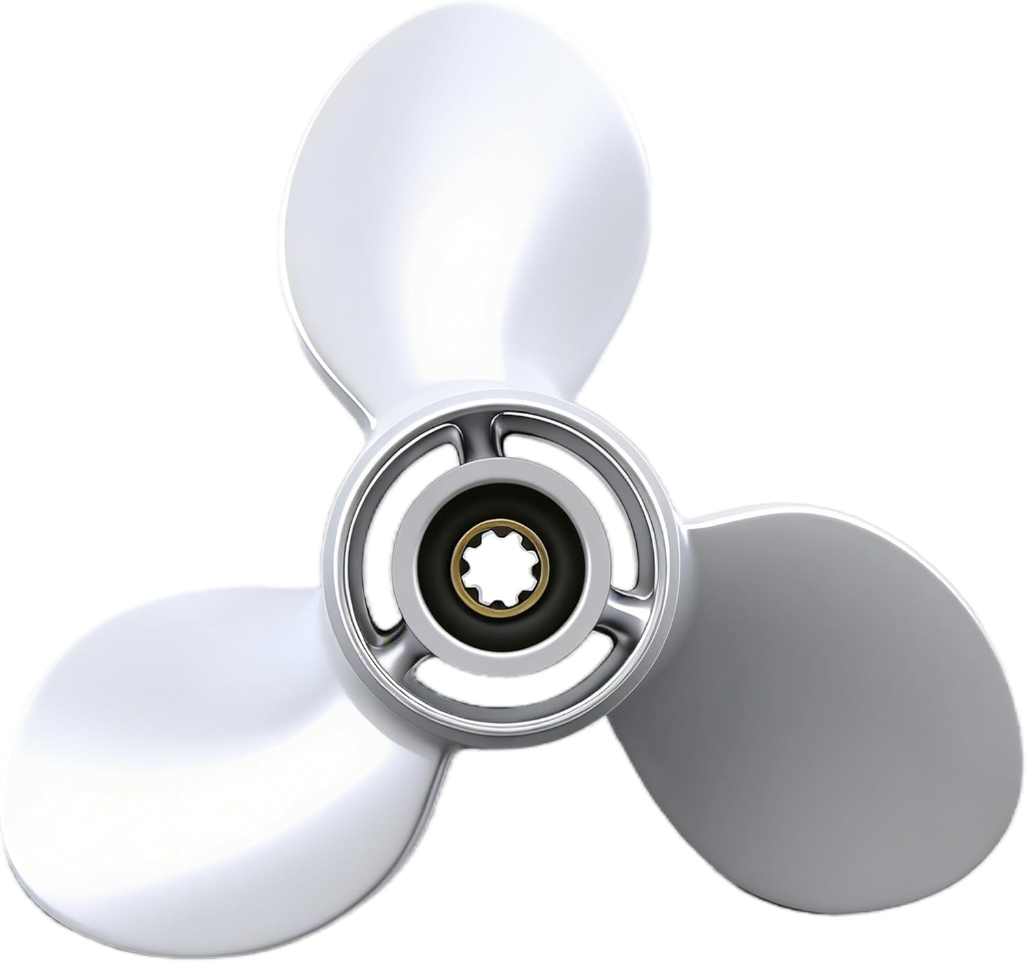 TOLOT Aluminum Outboard Propeller 9 1/4" Dia for Yamaha 9.9HP 15HP F15 F20 Engines, 8 Spline Tooth, 3 Blade RH Rotation Boat Motor Prop, J-Series Replacement (9-1/4x11)