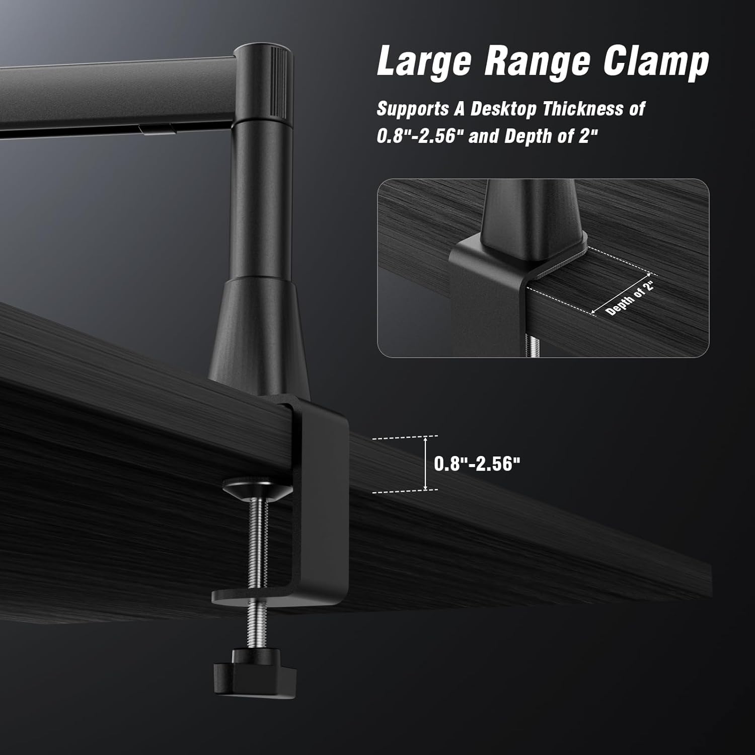 BASN Low Profile Microphone Boom Arm Stand with Desk Clamp - Rotatable & Storable Design, Cable Management Channel, 3/8" to 5/8" Thread Adapter for Podcast, Gaming, Streaming, Vocal Recording