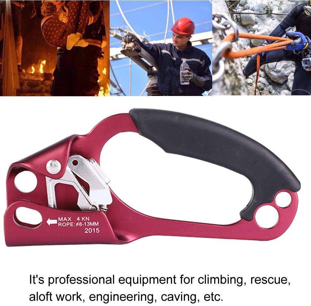 Right Hand Riser Mountaineering Climbing Right Hand Ascender, Rope Riser, High Strength Outdoor for 8-13mm Rope Climbing(red)