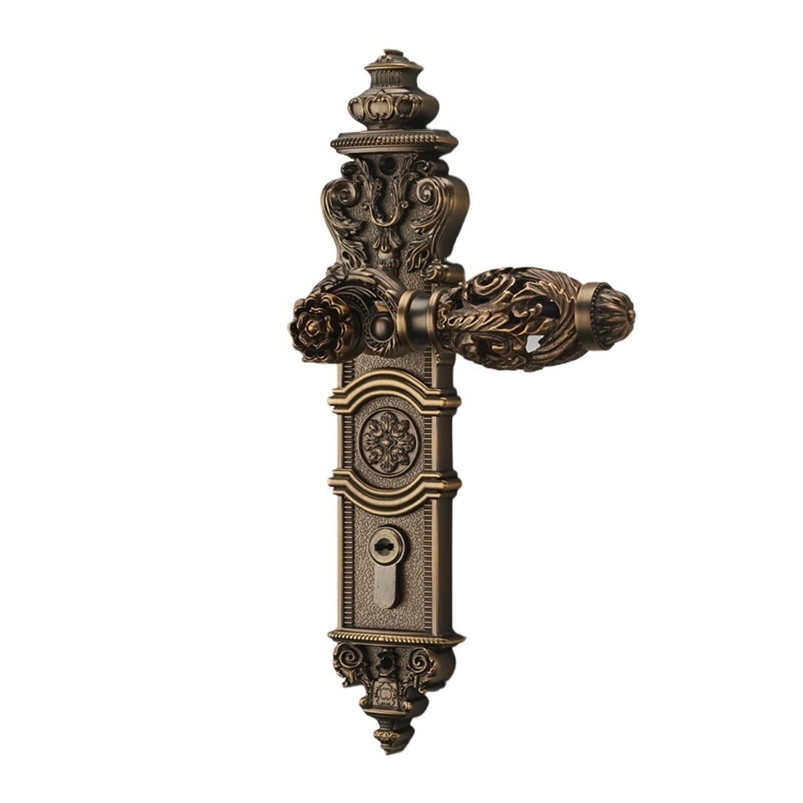 Sjloynwq A-Retro Red Door Lock Zinc Alloy Indoor Silent Security Handle Solid Wood Door(A-Retro Red)