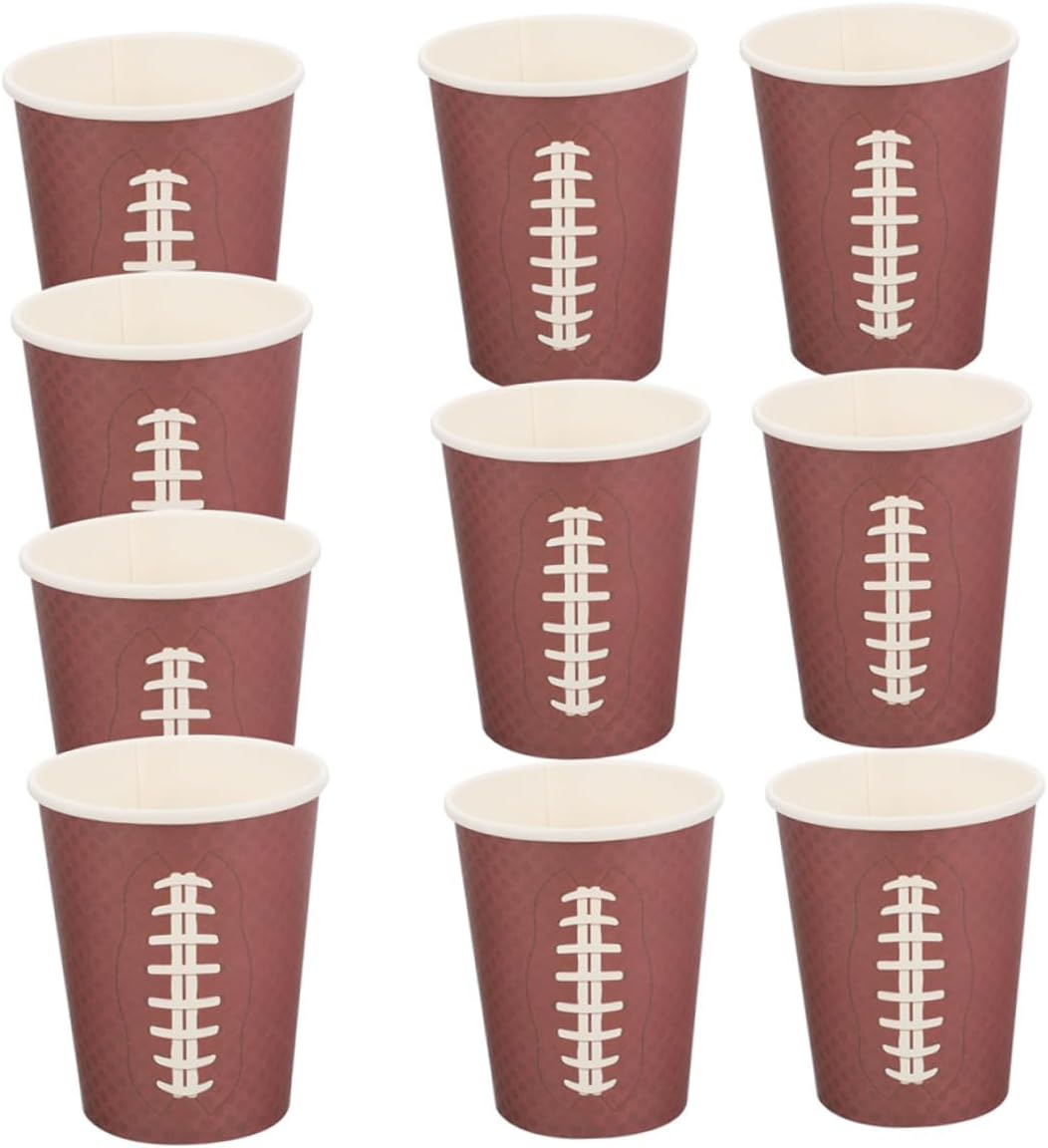 48pcs Rugby Paper Cups Thicken Paper Drinking Cups for Sports Parties Game Day Tailgating Birthday and Football Events