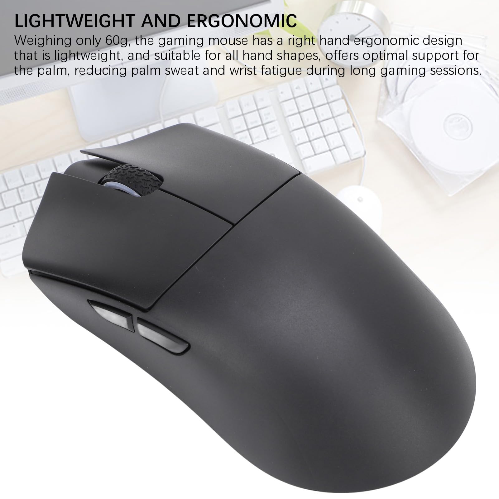 Vikye Mouse da Gioco Wireless 26000 DPI Tri Mode 2.4G USB C Sensore Ottico Mouse da Gioco Leggero per PC Portatile