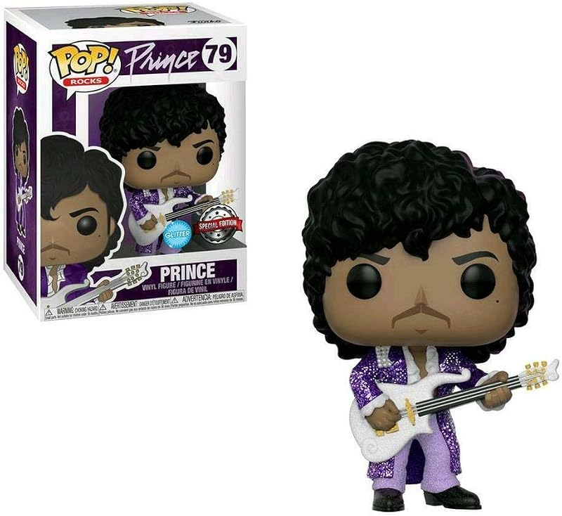 Figura de vinilo exclusiva Funko Pop Rocks 79 Purple Rain Prince Diamond Glitter