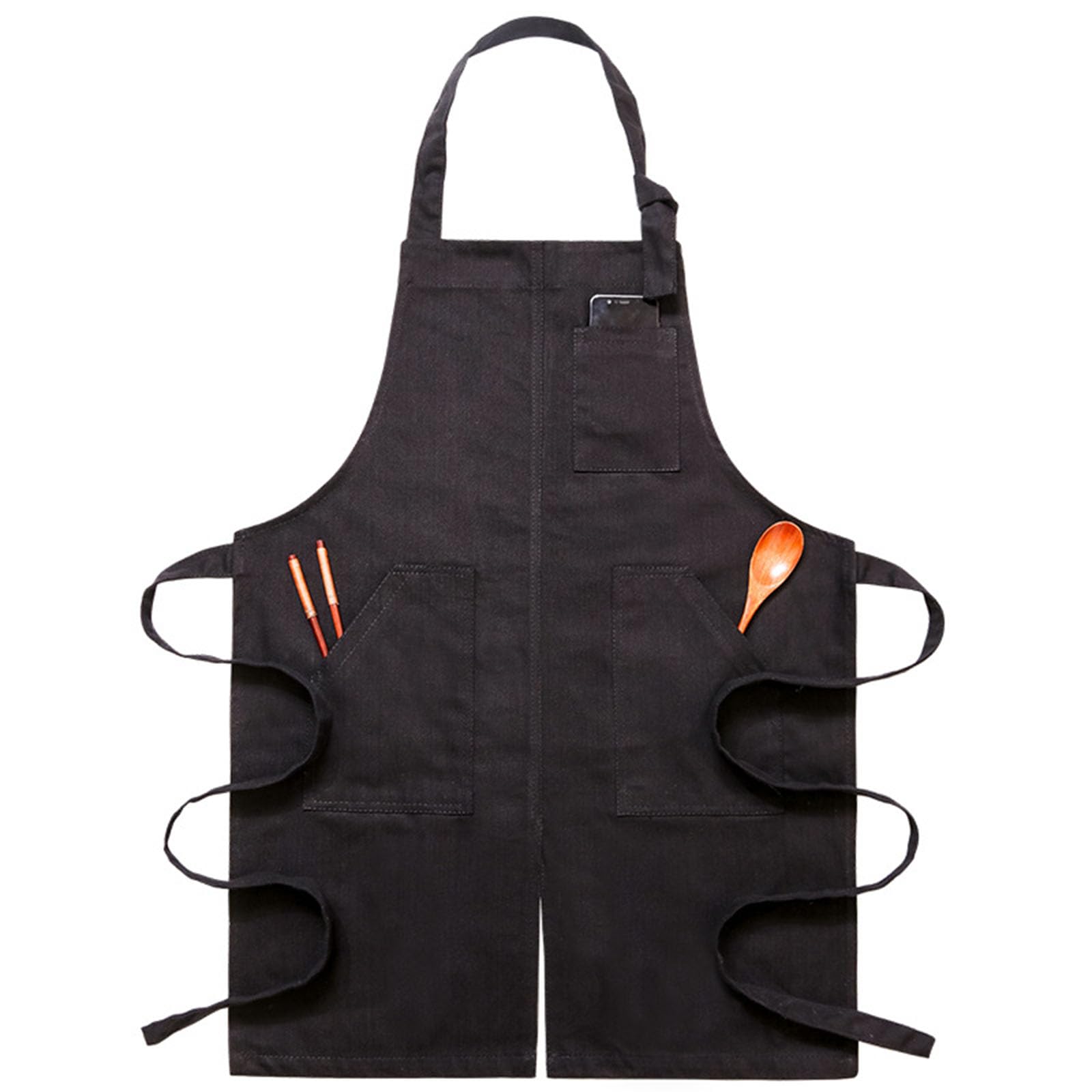 Tablier De Cuisine en Toile pour Hommes Et Femmes, Style Licou avec Poches, Adapté À La Cuisine, À La Pâtisserie Et Au Restaurant,A