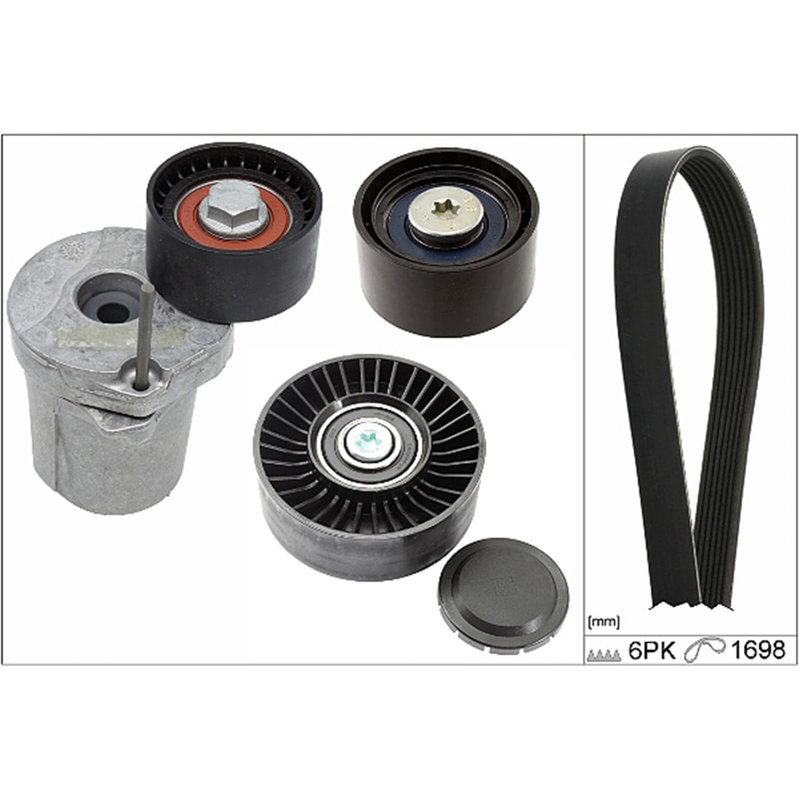 INA 529 0369 10 Keilrippenriemensatz 1698mm 6-Rippenanzahl Kompatibel mit BMW 3 Touring E91 11287556251 11287800333 11287800341 | Kompatibel mit: BMW 1, 1, 1 Cabriolet, 1 Coupe, 3, 3 Cabriolet, 3 Coupe, 3 Touring