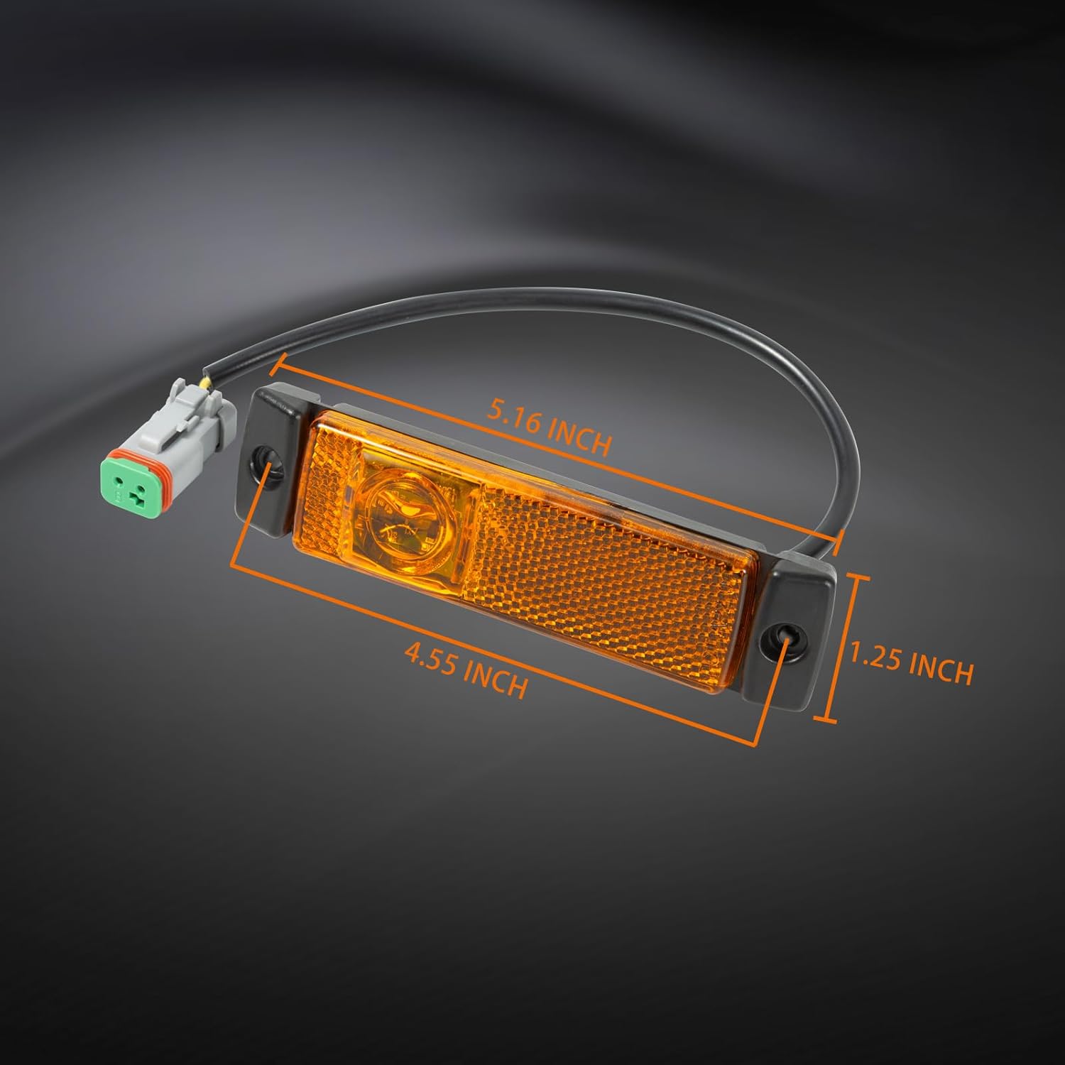 2PCS LED side marker light Amber Fairing Light 12V Side Hood Indicator Lamps Fits for Kenworth T880 2014-up P546116