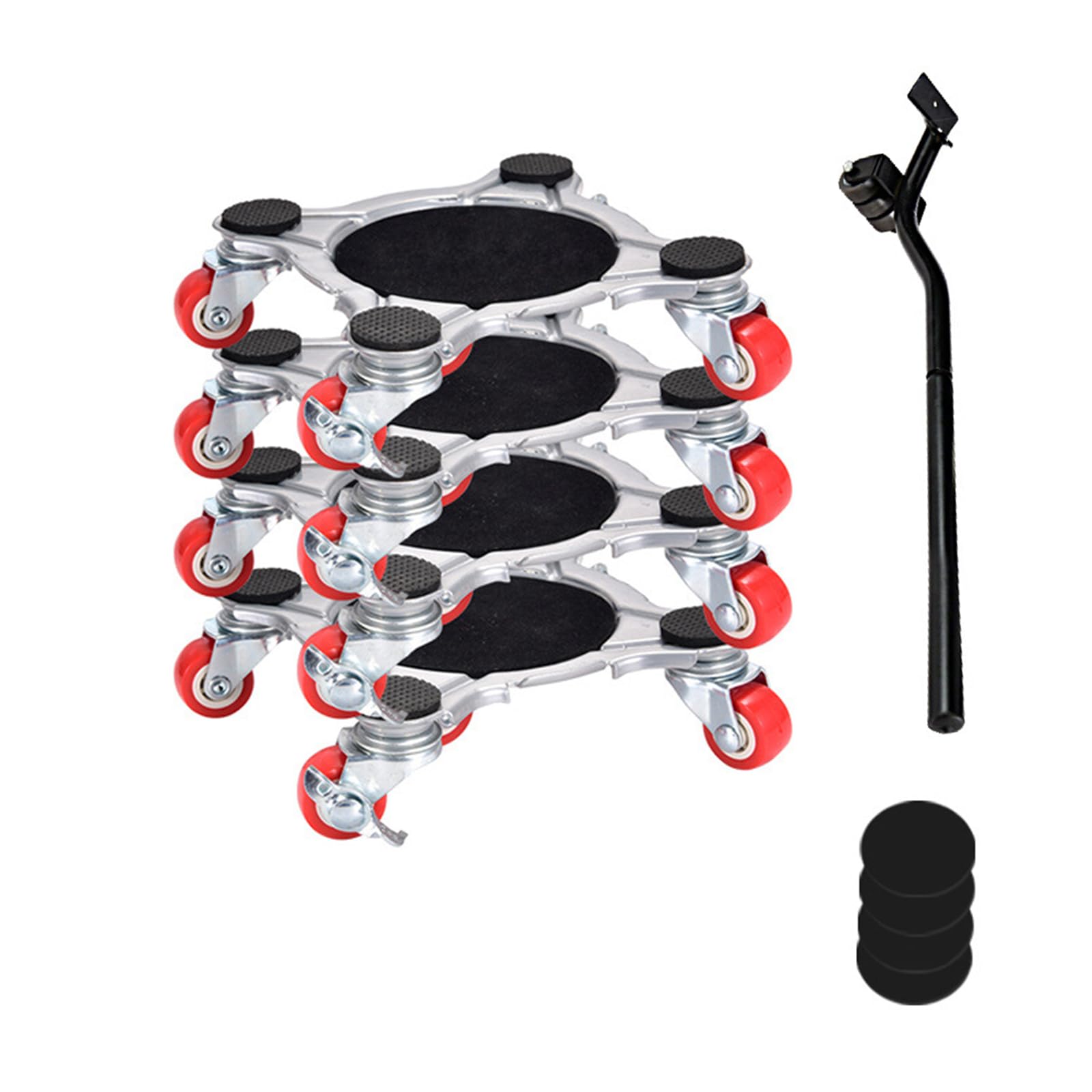 Set di Ruote piroettanti a 360° per mobili, Resistenti e con Freno, Strumento di Sollevamento Professionale per spostare Facilmente i mobili (Modello Piccolo a 4 Gambe)