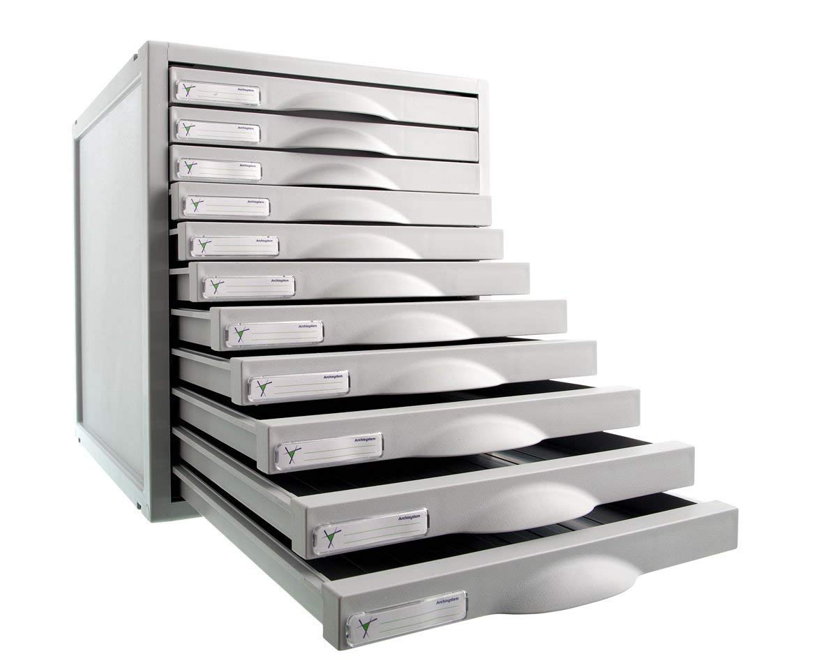 Fichero cajones de sobremesa 8211c 356x316x362 mm 11 cajones color gris