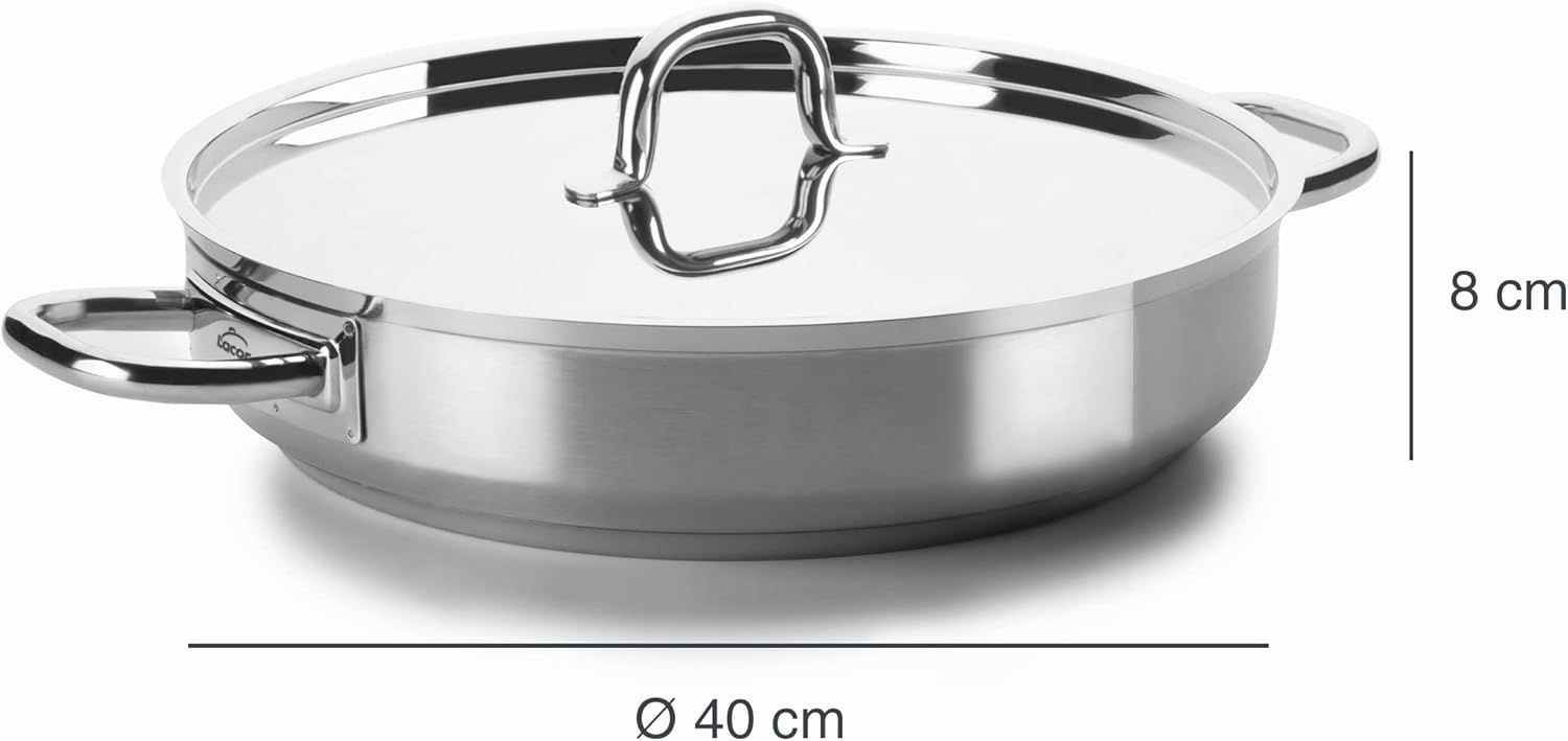 Lacor-54640-ROUND DISH WITH LID D.40 CM CHEF LUXE