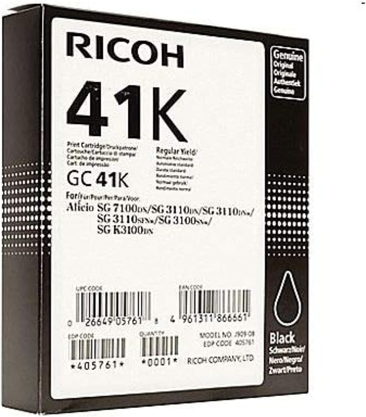 RIC405761 - Ricoh SG 3110DN Bk Ink 2.5k Yd
