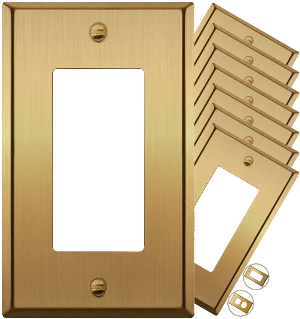 Rio Salto BRASS Metal Gold Rocker Decora Light Switch Wall Plate Outlet