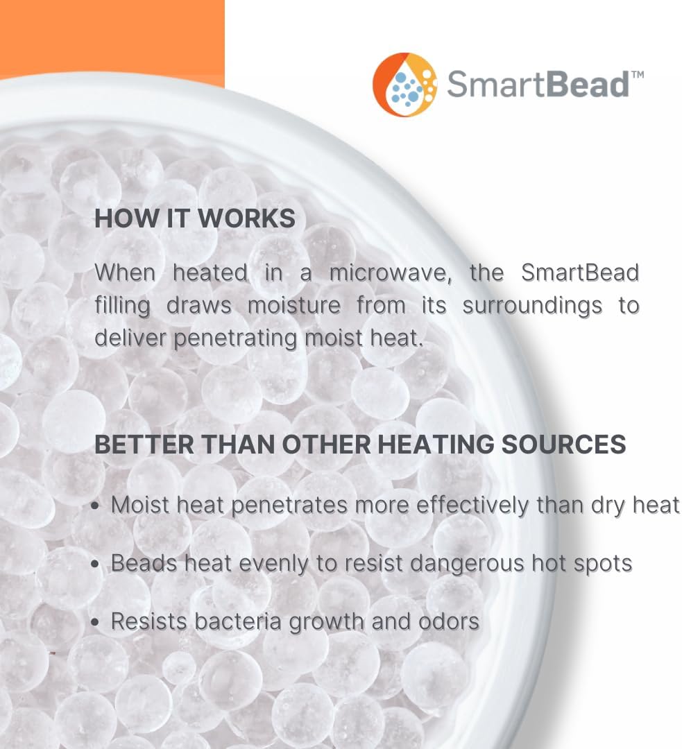 NatraCure Microwave Heating Pad for Neck, Shoulder & Back Pain Relief - Heated Wrap & Microwavable Warmer Moist Heating Pad with SmartBead Technology - Heat, Spa & Physical Therapy FSA