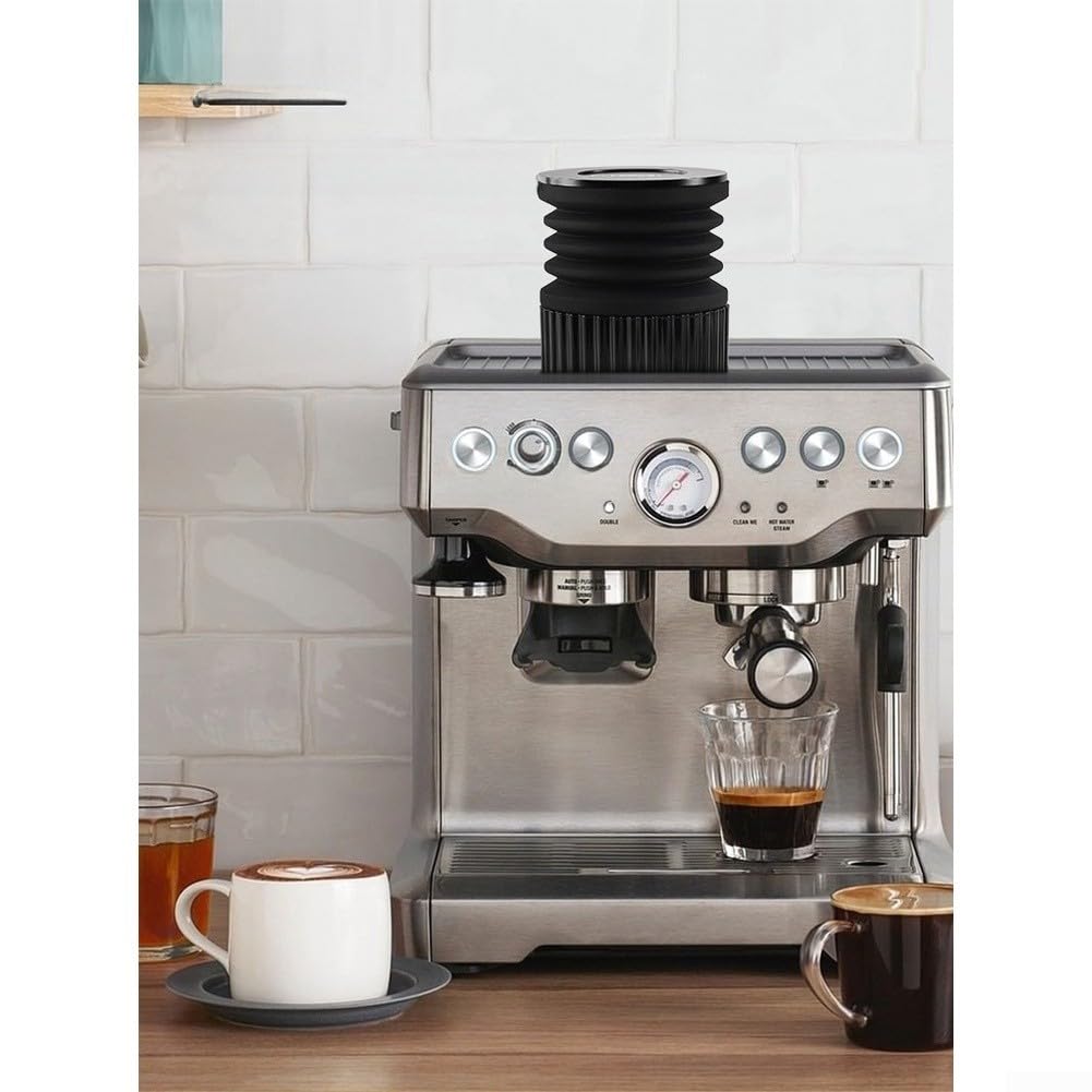 Herramienta de limpieza de molinillo de café, soplador de silicona para Breville BES870 BES880 - Doble función para limpiador de tolvas, cepillo elimina negro 78 mm (A)