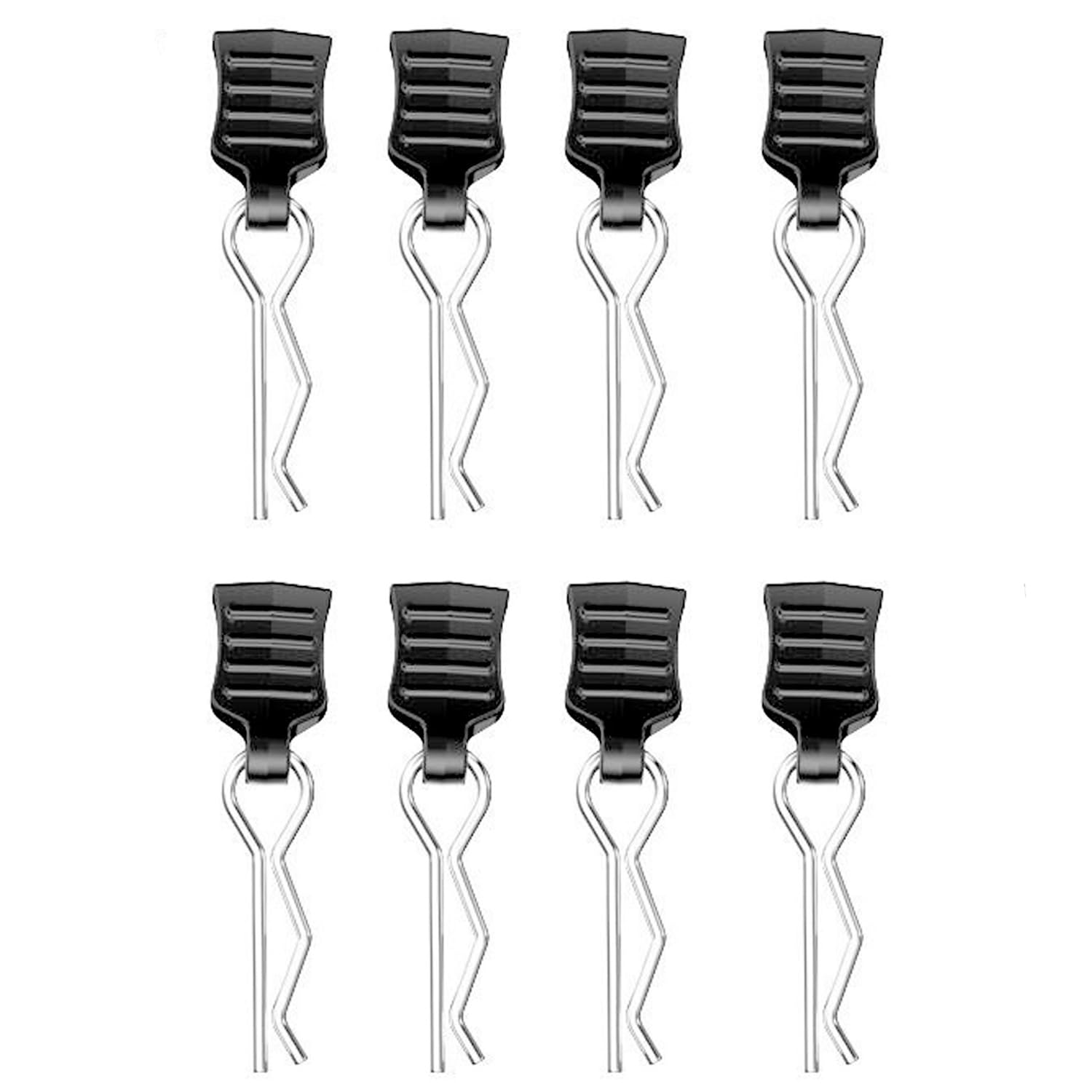 8 RC body clips, black